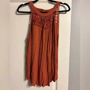 Women's Sleeveless Crochet Top - Rust (TORRID)